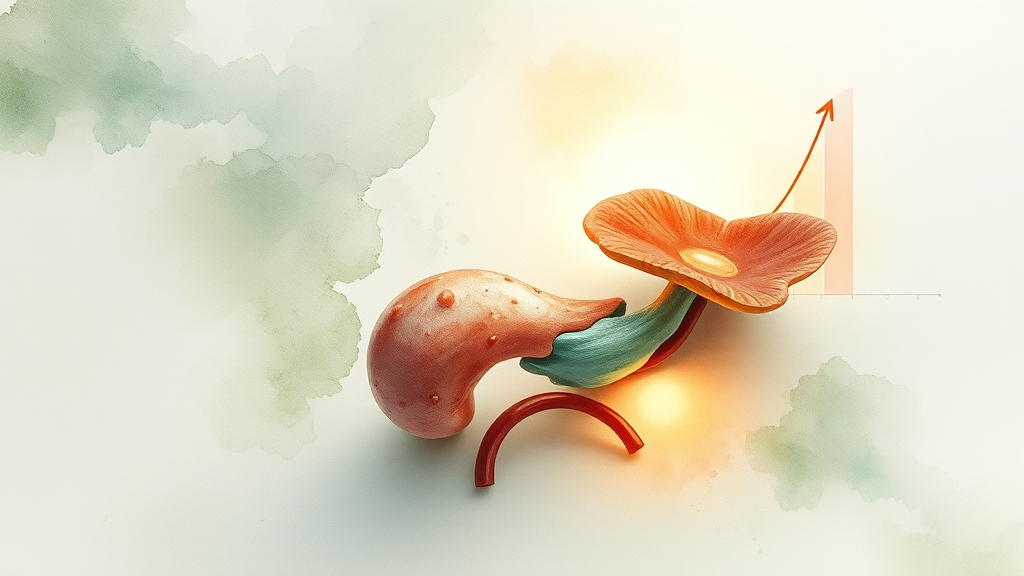 췌장암 생존율과 예후 관리 (watercolor 스타일)