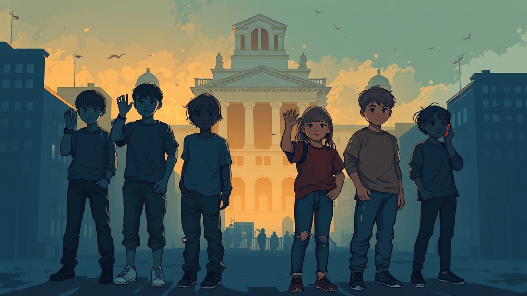 아동 학대 관련 법률 및 처벌 (illustration 스타일)