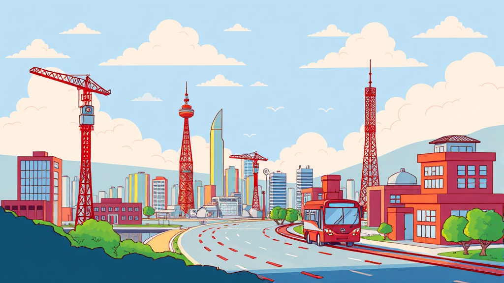 경제 동향: 회복 기대감 속 불안 요소 상존 (cartoon 스타일)