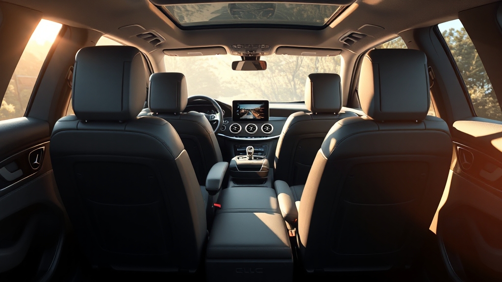 GLC 전기차 실내 공간 및 편의 기능 (realistic 스타일)