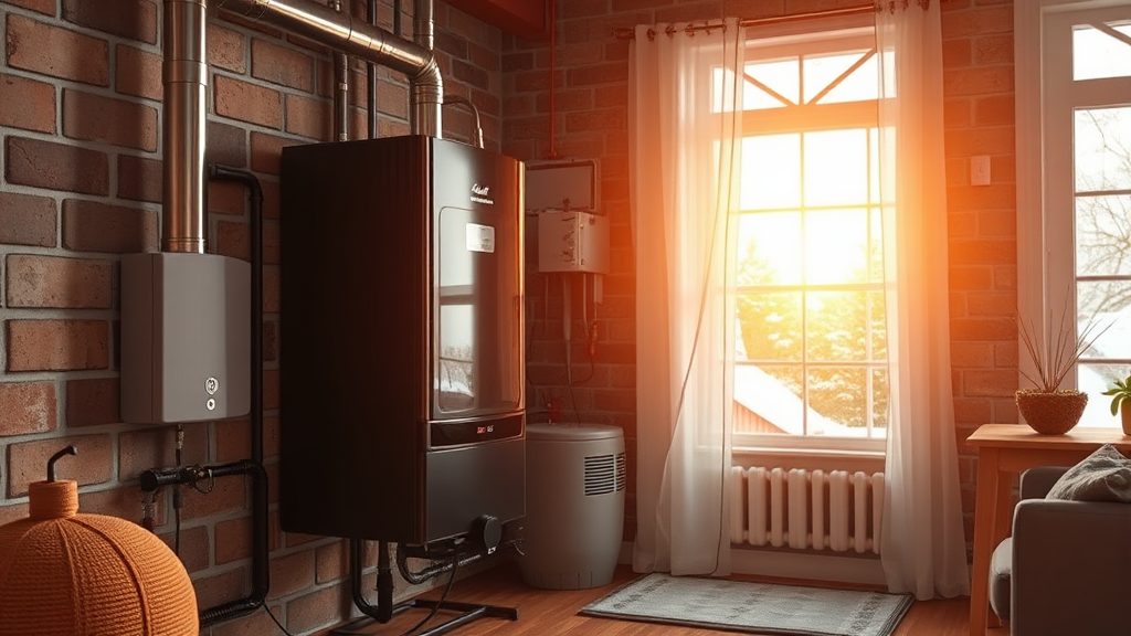 보일러 배관 청소 효과 (realistic 스타일)