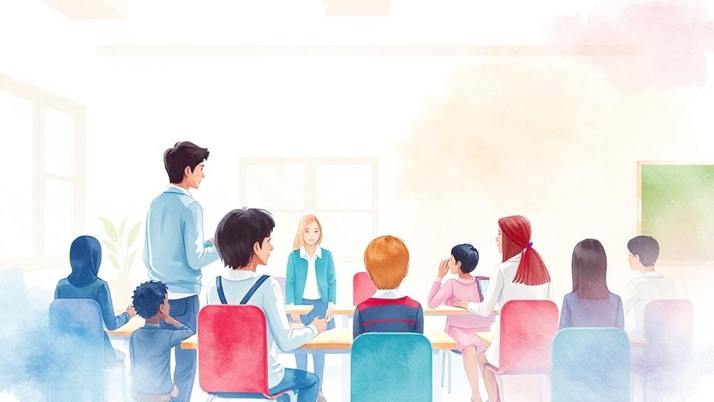 학교 현장의 진짜 목소리 (watercolor 스타일)