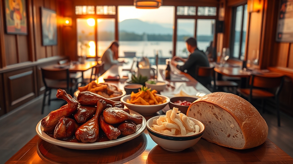 촬영지 주변 맛집 탐방 (realistic 스타일)
