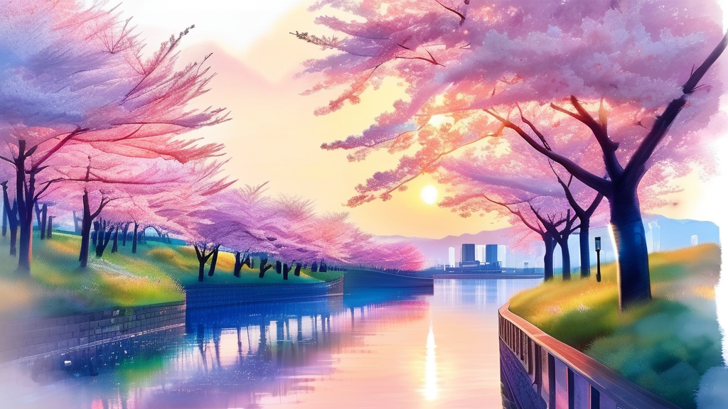 2026년 벚꽃 개화 시기 전망 (watercolor 스타일)