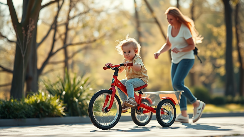 올보르 트라이크 vs 휴대용 유모차: 무엇이 다를까? (realistic 스타일)