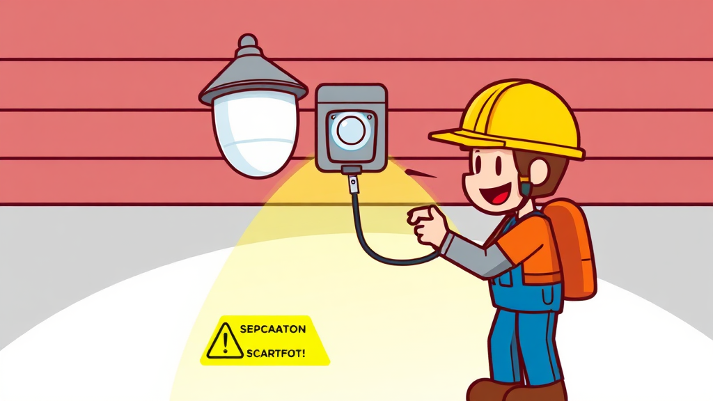 기존 센서등 안전하게 분리 (cartoon 스타일)