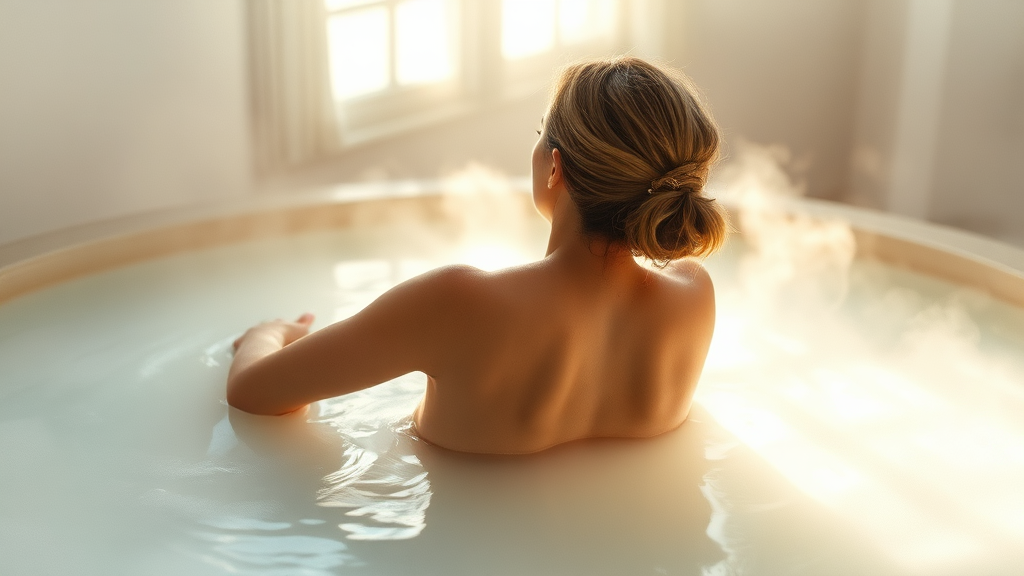 통증 완화를 위한 좌욕 방법 (watercolor 스타일)