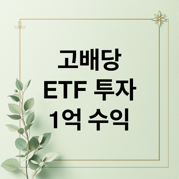 고배당
ETF 투자
1억 수익 (고배당 ETF 투자 수익)