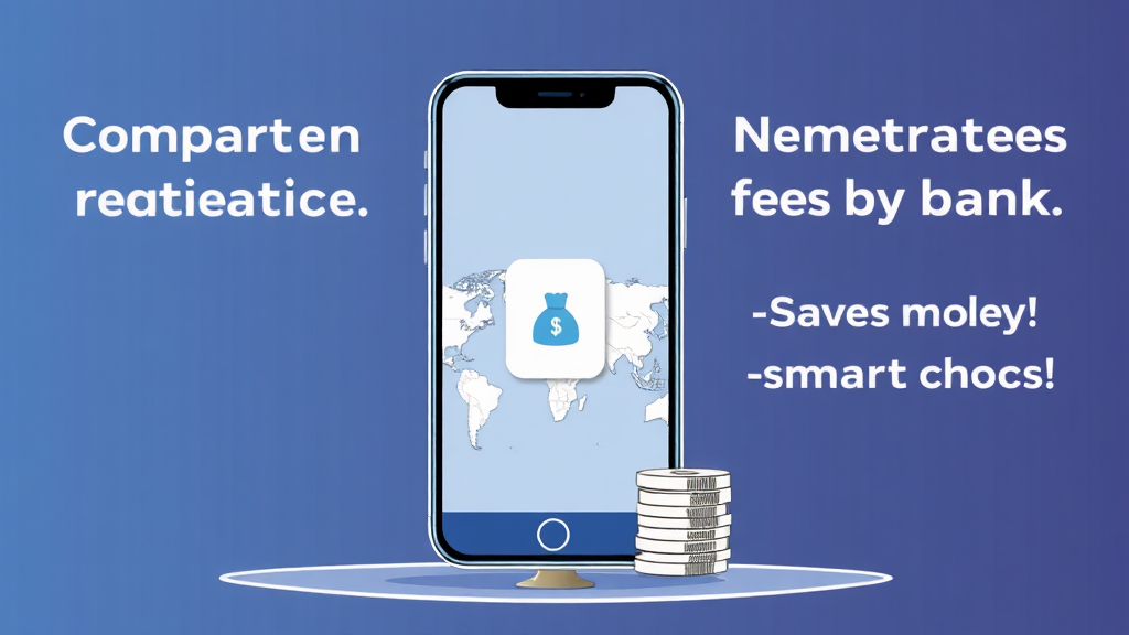 해외 송금 A to Z: 수수료 절약 꿀팁 5 은행별 해외 송금 수수료 비교 (illustration 스타일)