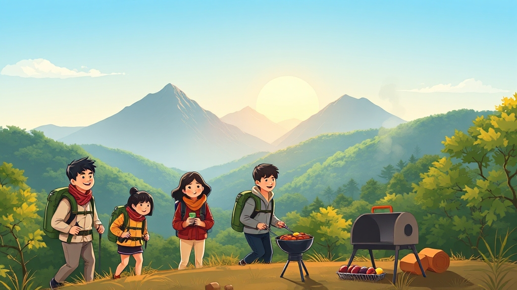 치악산 자연휴양림 & 등산 코스 (cartoon 스타일)