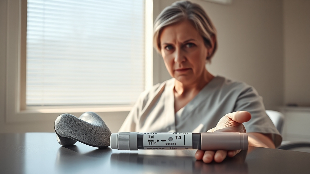 갑상선 기능 저하증 진단 (realistic 스타일)
