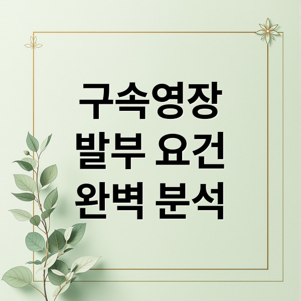 구속영장
발부 요건
완벽 분석 (구속영장 발부)