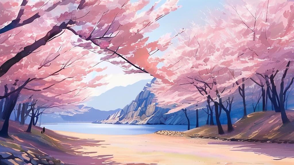 당진 벚꽃 명소 방문 팁 (watercolor 스타일)