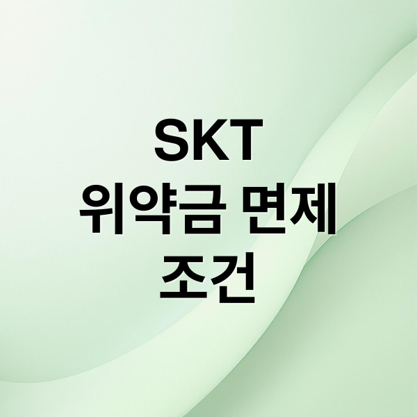 SKT
위약금 면제
조건 (SKT 위약금 면제 2025 번호이동)