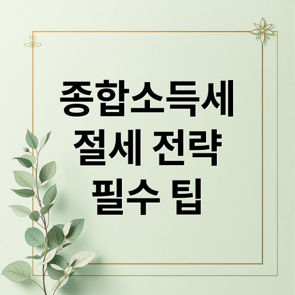 종합소득세
절세 전략
필수 팁 (개인사업자 종합소득세 절세 기장세액공제)
