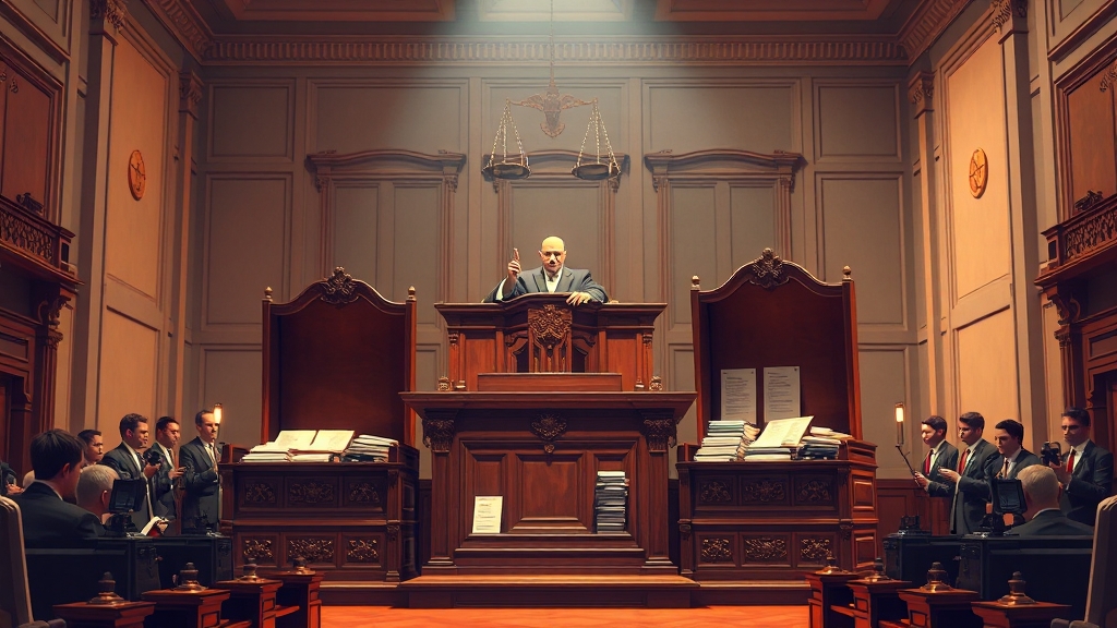 구속영장 발부 후 수사 및 재판 절차 (illustration 스타일)