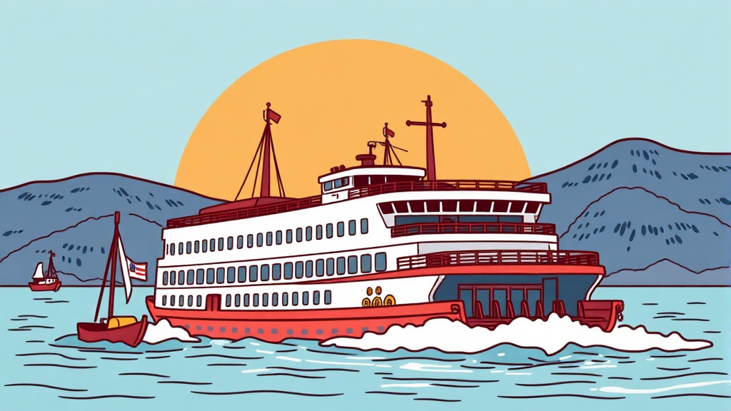 알뜰하게 울릉도 배편 예약하는 꿀팁 (illustration 스타일)