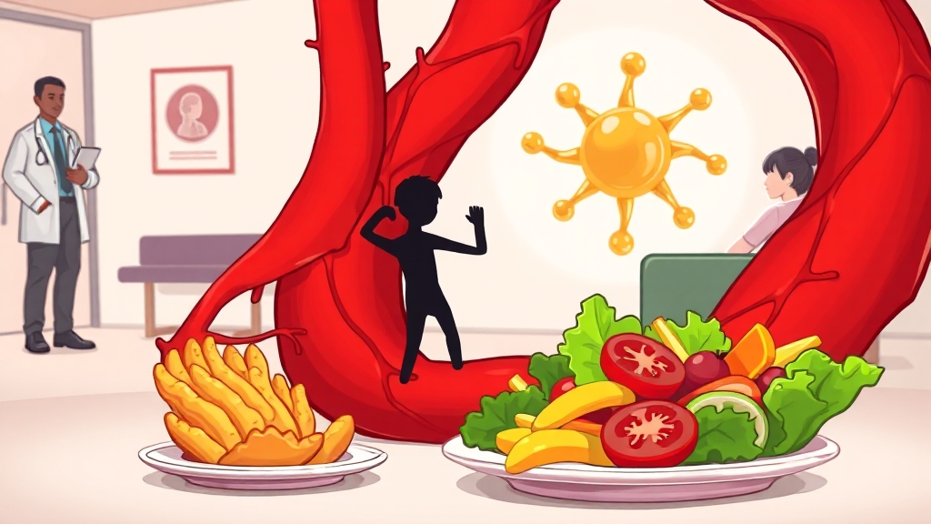 고지혈증 원인, 무엇일까요? (cartoon 스타일)