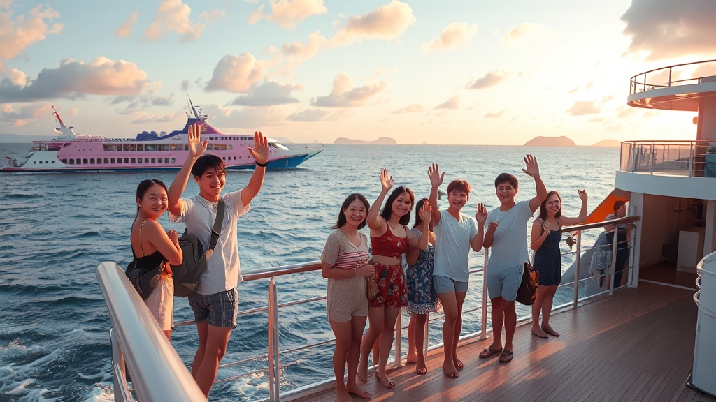 울릉도 교통편 (realistic 스타일)