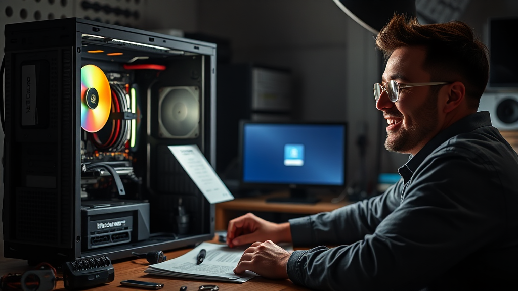 초보 PC 조립 단계별 가이드 (realistic 스타일)