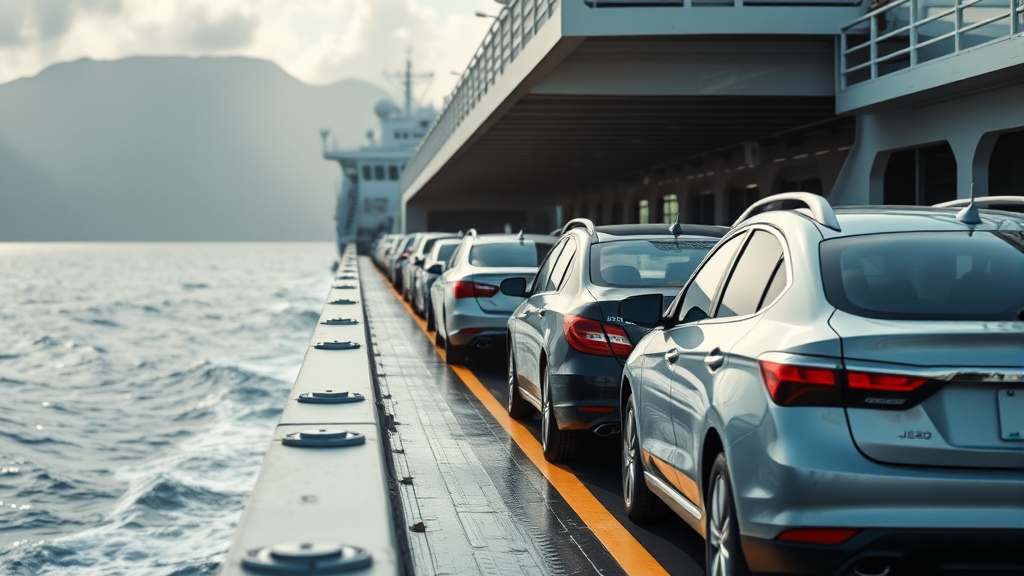 차량 선적, 제주 여행의 필수 준비물 (realistic 스타일)