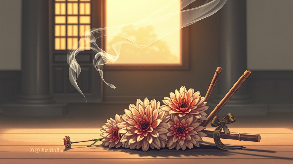 헌화, 분향, 절 하는 법 (illustration 스타일)