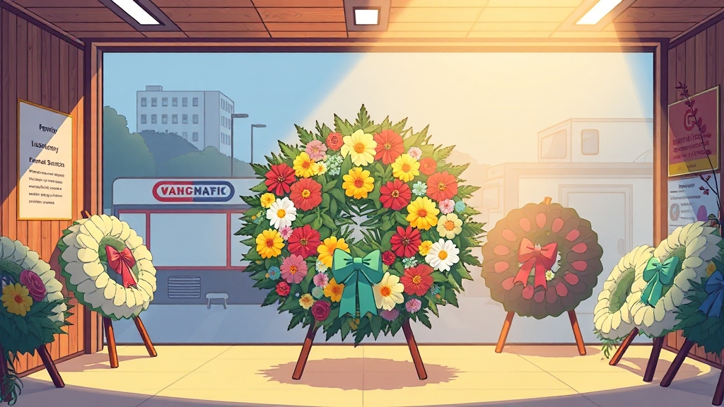 화환 배달 업체 비교 (cartoon 스타일)