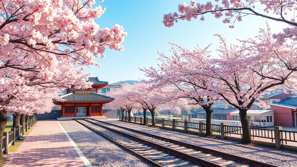 진해군항제 벚꽃 만개 시기 및 명소 탐방 (realistic 스타일)
