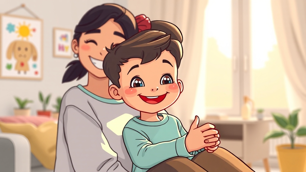 베이비시터 자격증 취득 (cartoon 스타일)