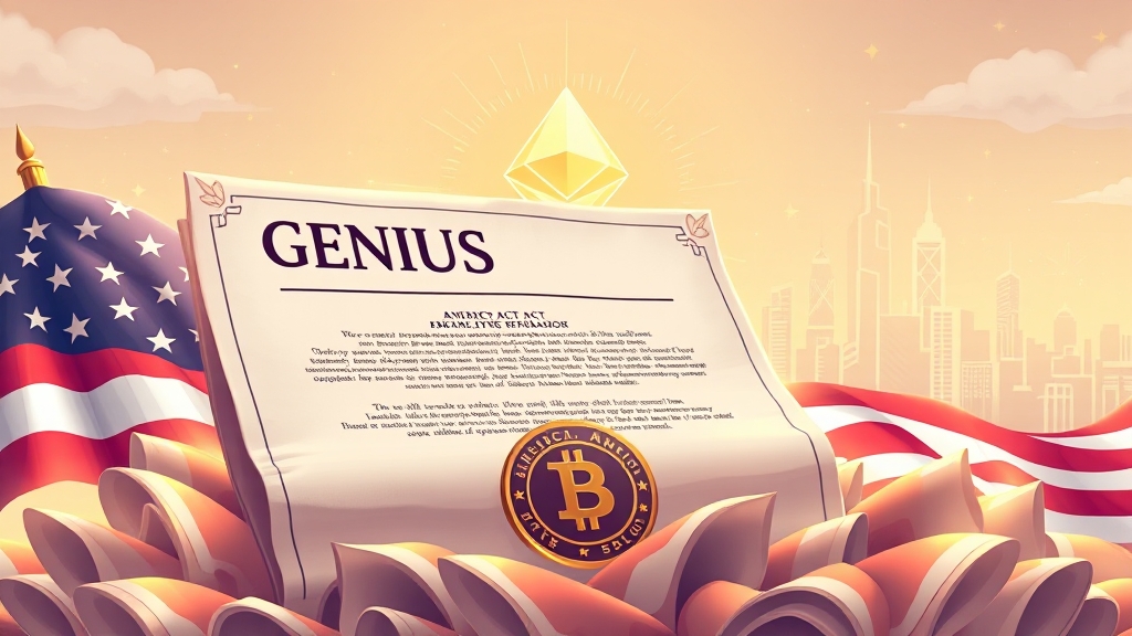 미국 암호화폐 관련 법안 및 규제 동향 (illustration 스타일)