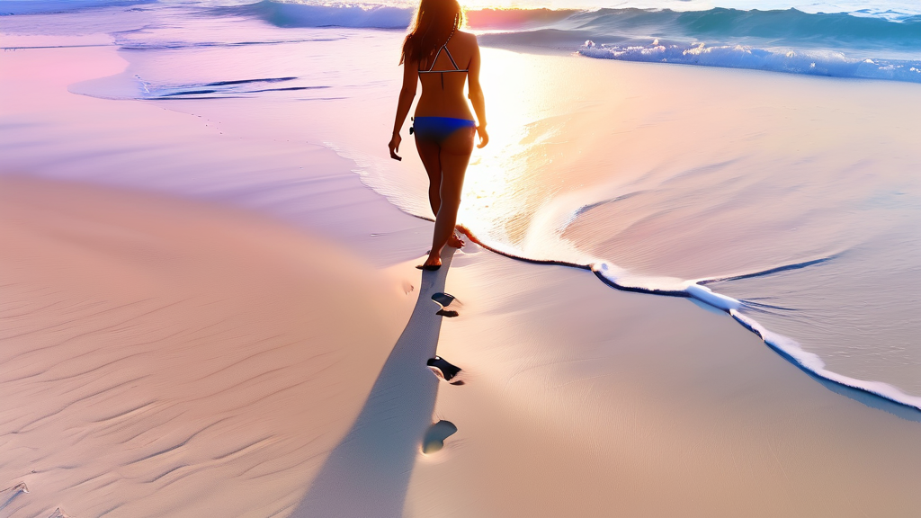 부드러운 모래사장의 매력 (watercolor 스타일)