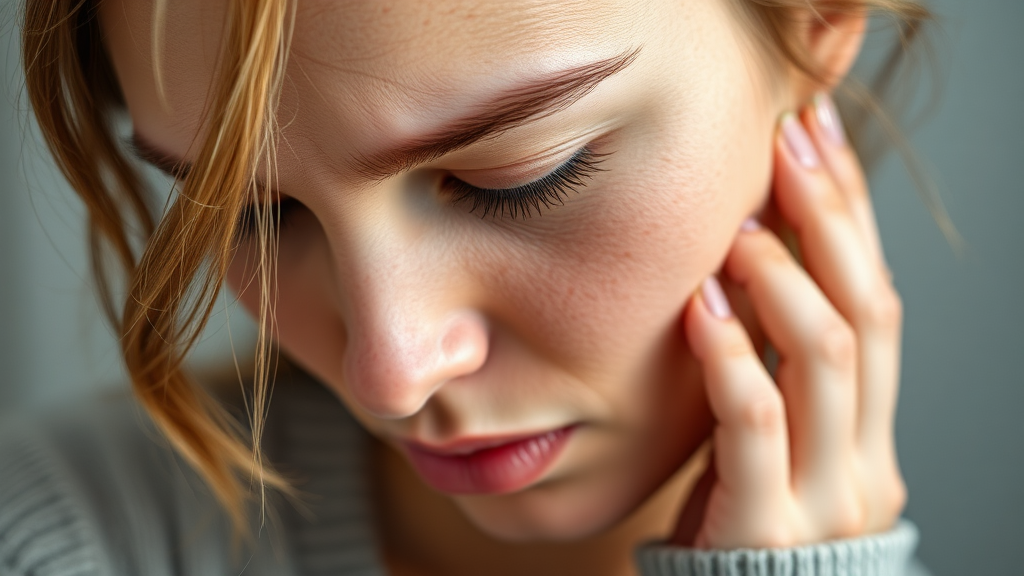 다낭성 난소 증후군의 주요 증상 (realistic 스타일)