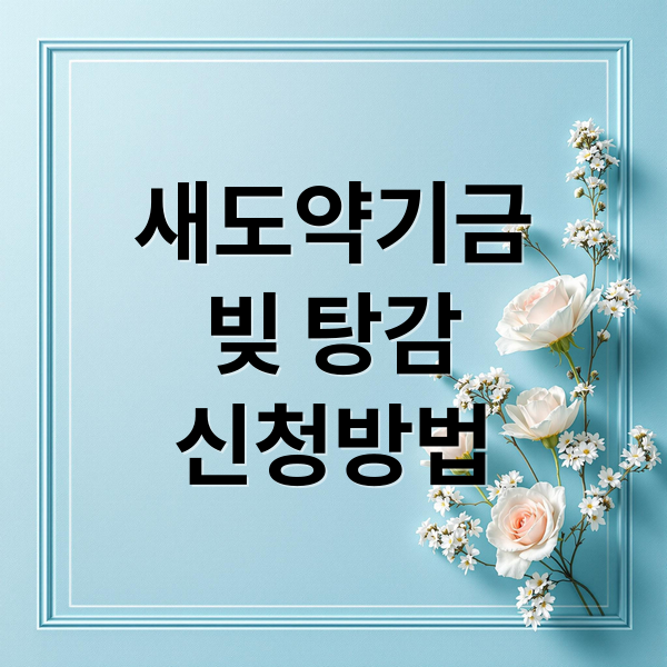 새도약기금
빚 탕감
신청방법 (새도약기금 대상자 신청 방법)