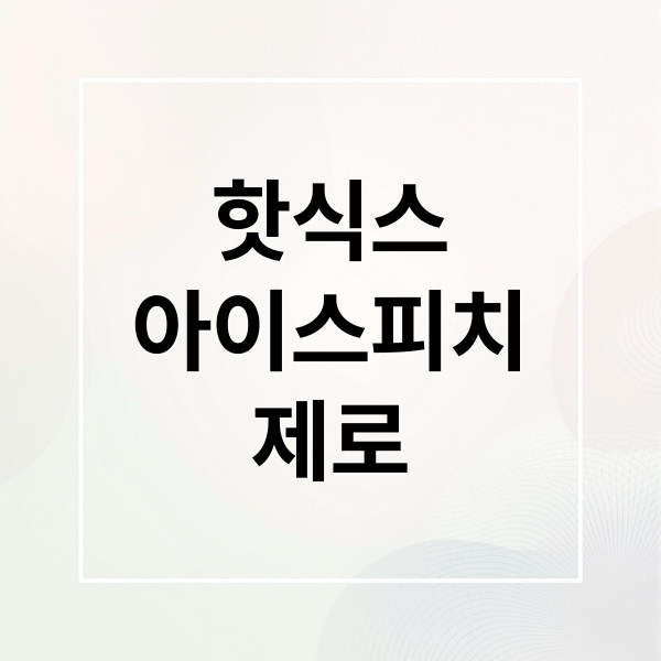 핫식스
아이스피치
제로 (핫식스 더킹 아이스피치 제로)
