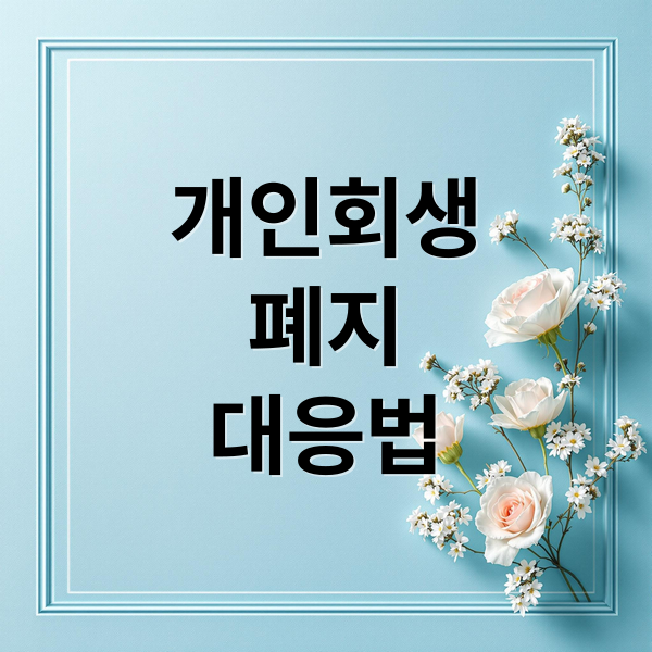 개인회생
폐지
대응법 (개인회생 폐지 이유 대응)