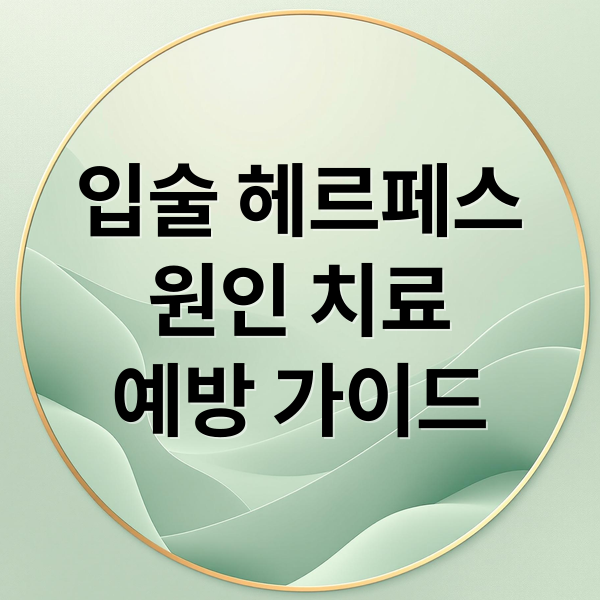입술 헤르페스
원인 치료
예방 가이드 (입술 헤르페스 치료 방법)