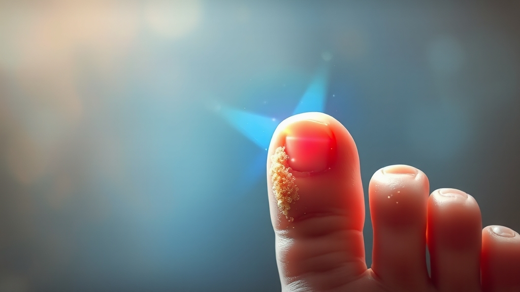 진균 감염 치료 방법: 약물 및 레이저 치료 (watercolor 스타일)