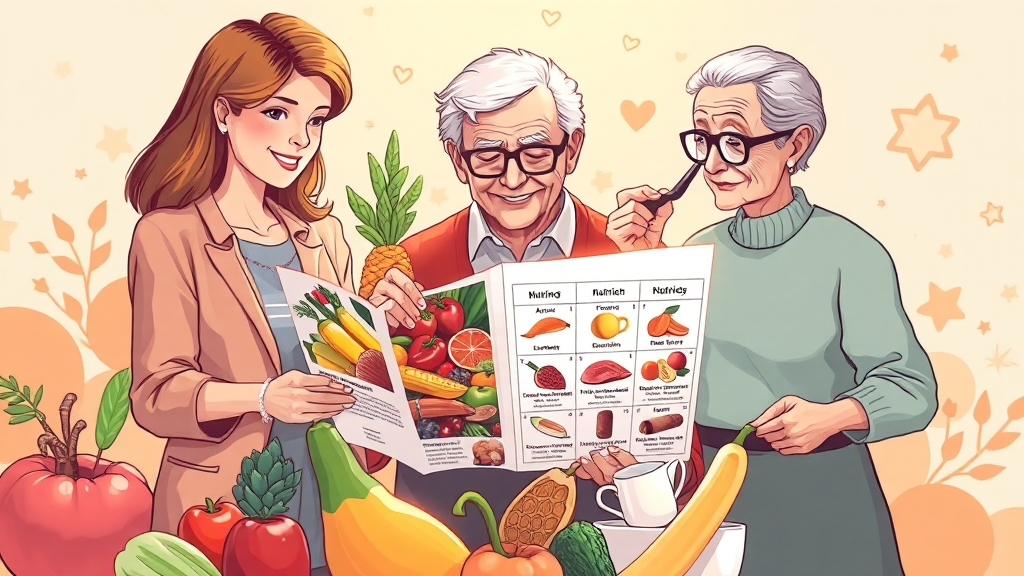 연령별 맞춤 섭취 가이드 (illustration 스타일)