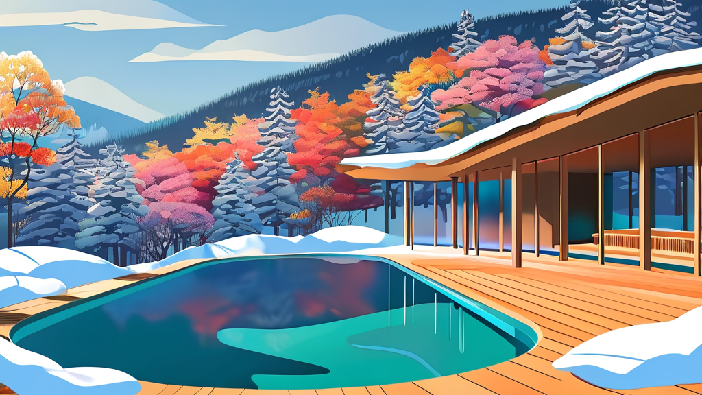 차가운 날씨에도 따뜻하게: 이천 테르메덴에서 몸 녹이기 (cartoon 스타일)