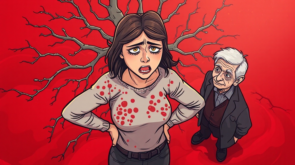 대상포진 원인과 위험 요인 (cartoon 스타일)