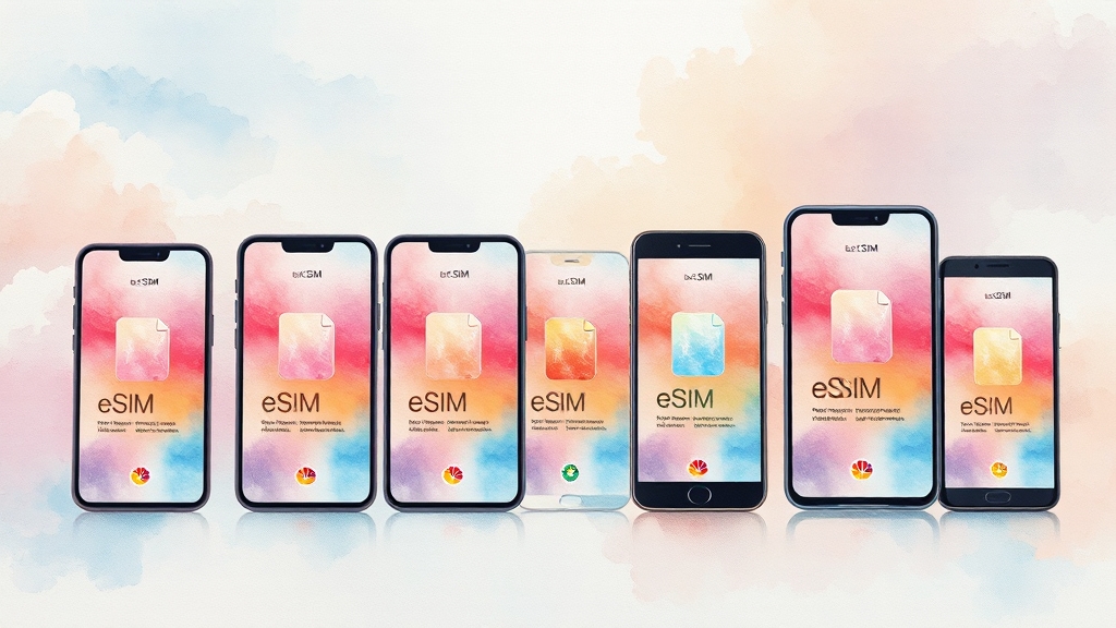 알뜰폰 eSIM 통신사, 어디가 좋을까? (watercolor 스타일)