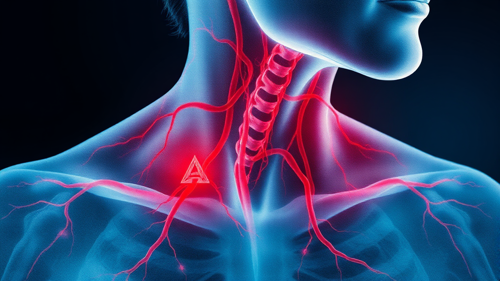 경동맥 협착증 원인과 증상 (watercolor 스타일)