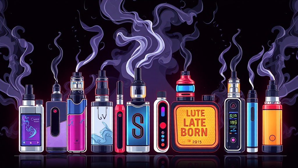 전자담배 종류별 특징 (illustration 스타일)