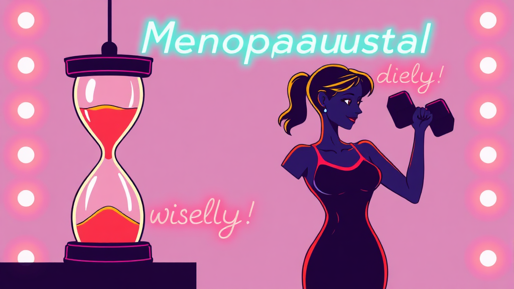 갱년기 다이어트, 어떻게 해야 할까요? (cartoon 스타일)