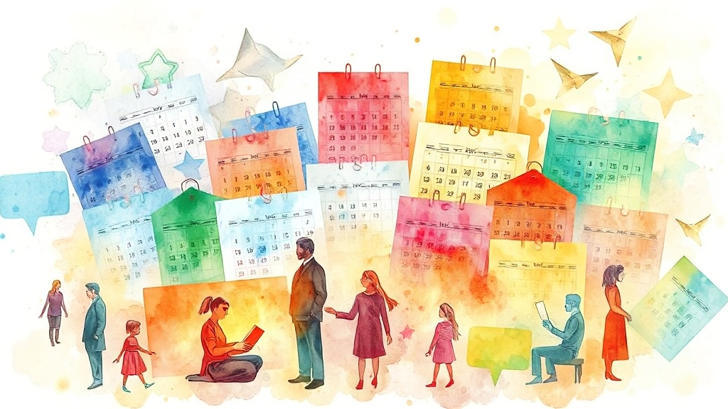 다중 캘린더 관리 & 공유 (watercolor 스타일)