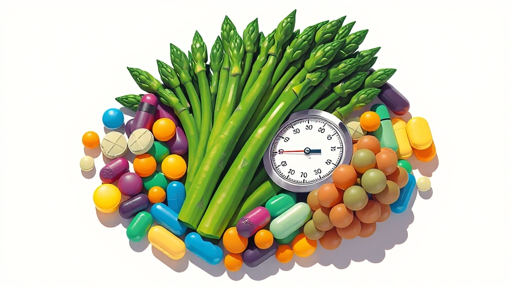 아스파라거스 효능과 영양 성분 (illustration 스타일)