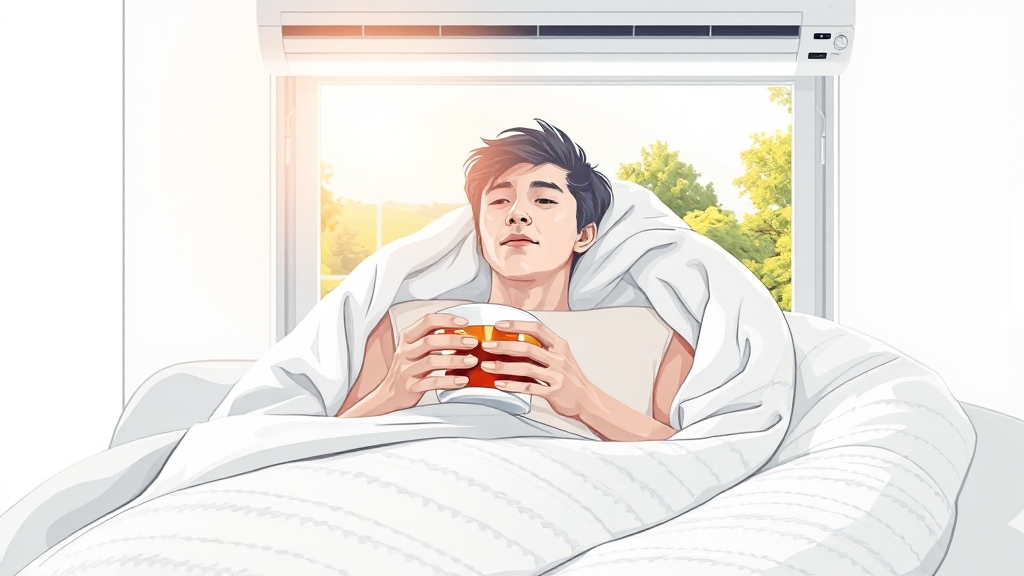 냉방병 치료 및 관리 방법 (illustration 스타일)