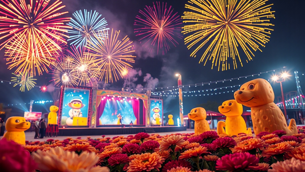 축제 일정 및 주요 행사 (realistic 스타일)