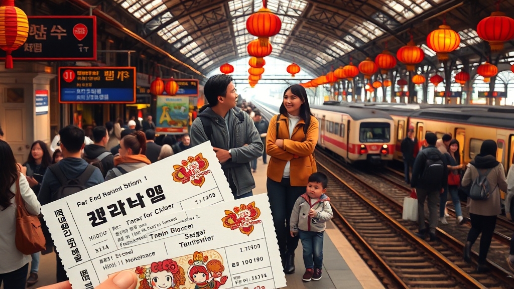 추석 기차표 예매 추가 정보 (realistic 스타일)