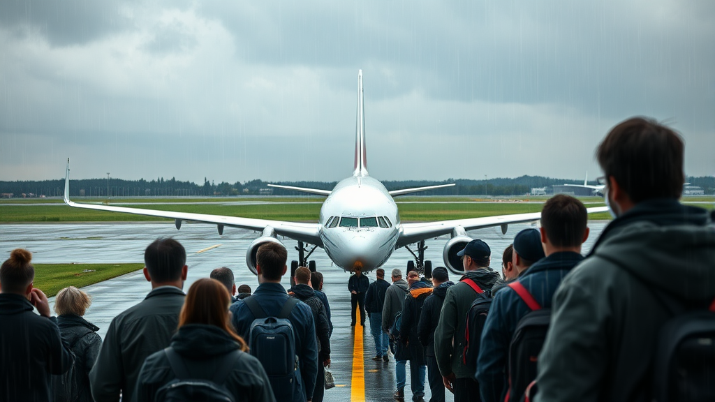 결항 시 항공사의 의무 (realistic 스타일)